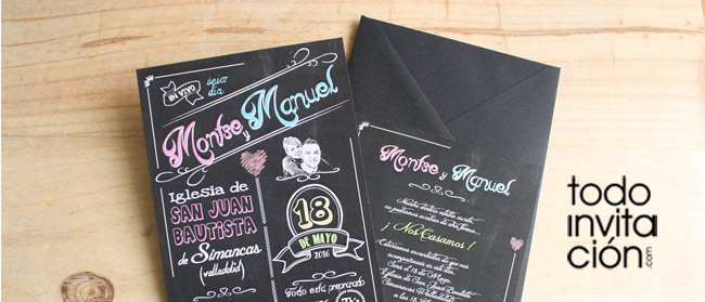 Invitación original de boda “PIZARRA”