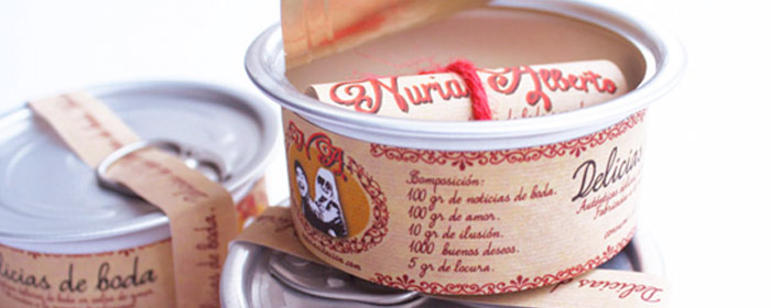 Invitación Lata “Delicias de boda”