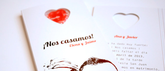 11 invitaciones de boda directas al corazón : Las invitaciones más originales con corazones